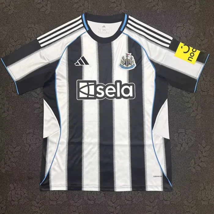 Men’s Black & White Striped Home Style Football Kit