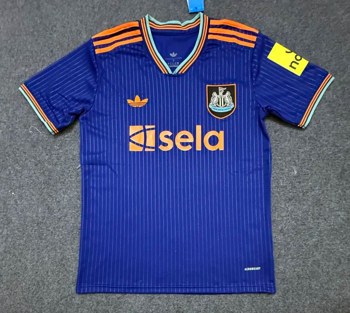 Men’s Black & White Striped Home Style Football Shirt
