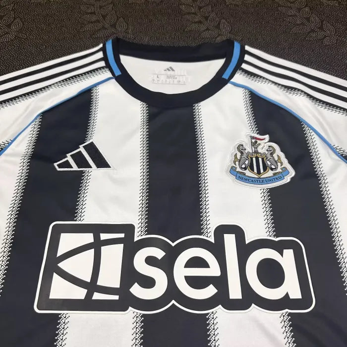 Men’s Black & White Striped Home Style Football Kit